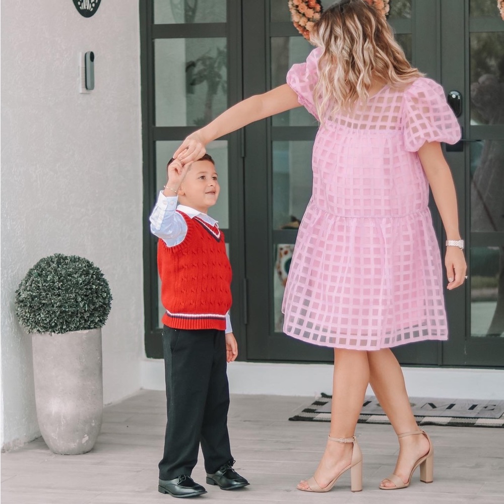 Puff sleeve babydoll dress